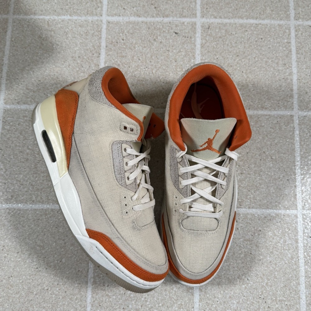 Nike Air Jordan 3 Retro TEX Womens Size 11 Beige Orange Athletic Shoes Sneakers